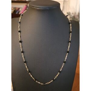24kGL Dainty Necklace Onyx Vintage Lightweight